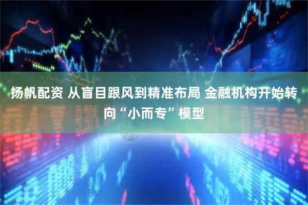 扬帆配资 从盲目跟风到精准布局 金融机构开始转向“小而专”模型